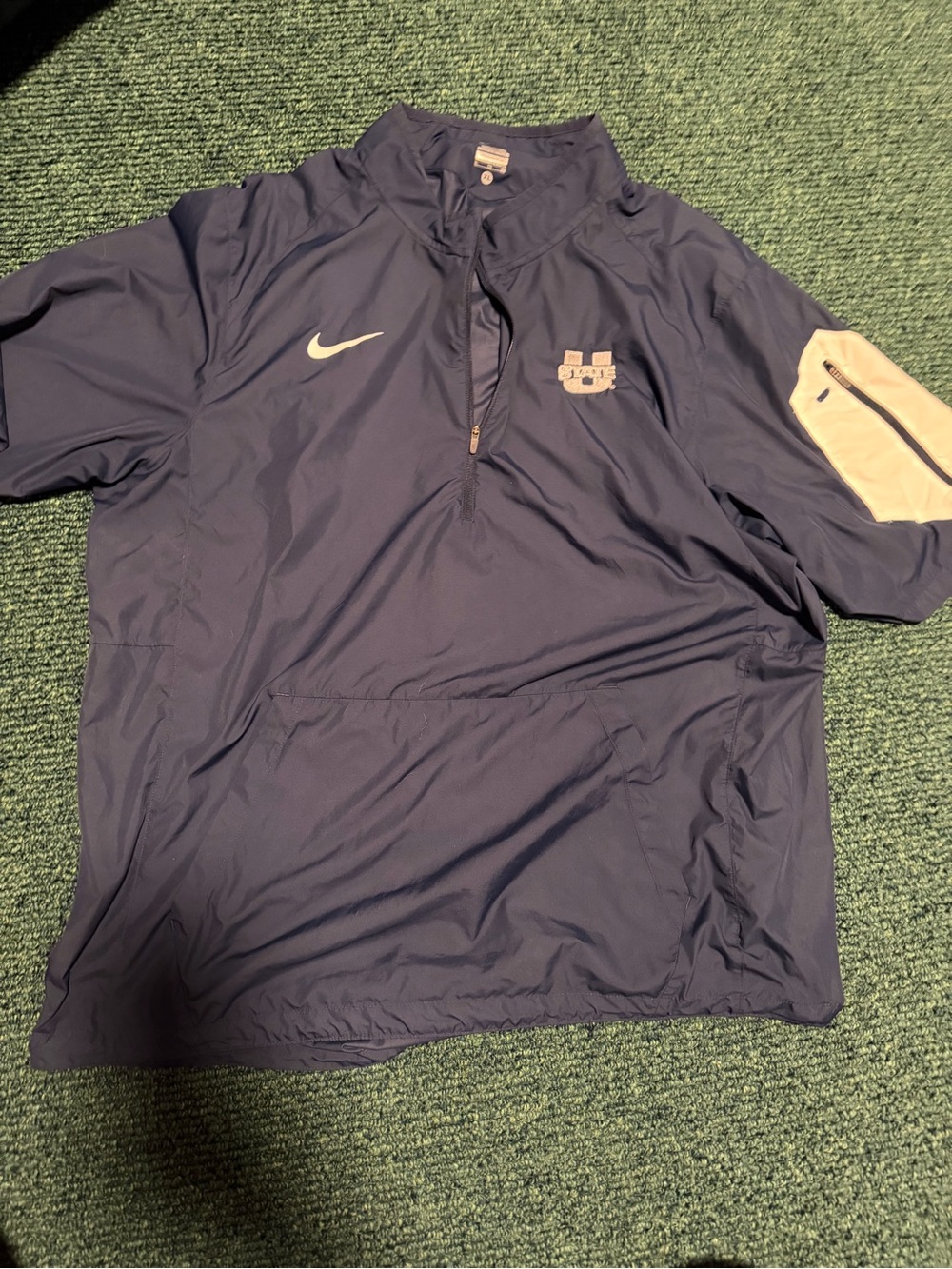 Nike Men’s Navy Half-Zip Pullover with White Accent